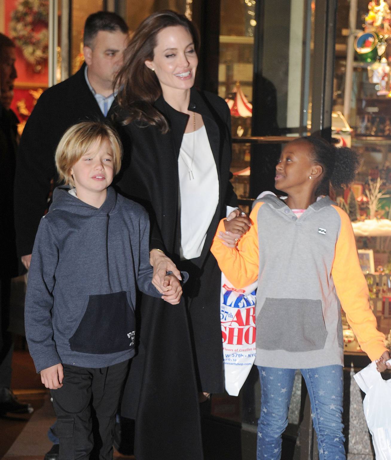 Angelina Jolie Takes Her Daughters Out In New York City - November 21