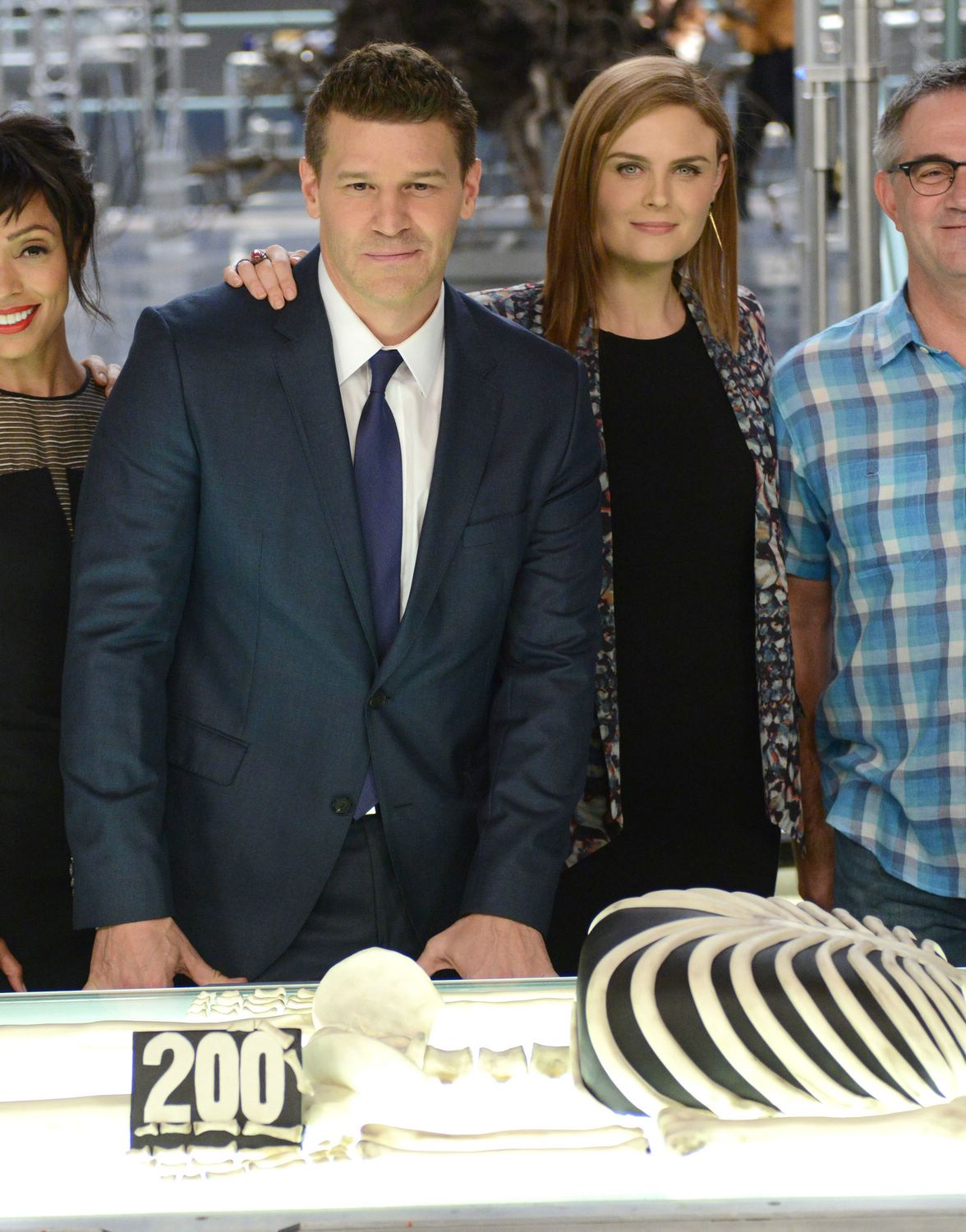 David Boreanaz with Emily Deschanel at the 'Bones' 200th Episode Celebration - November 14