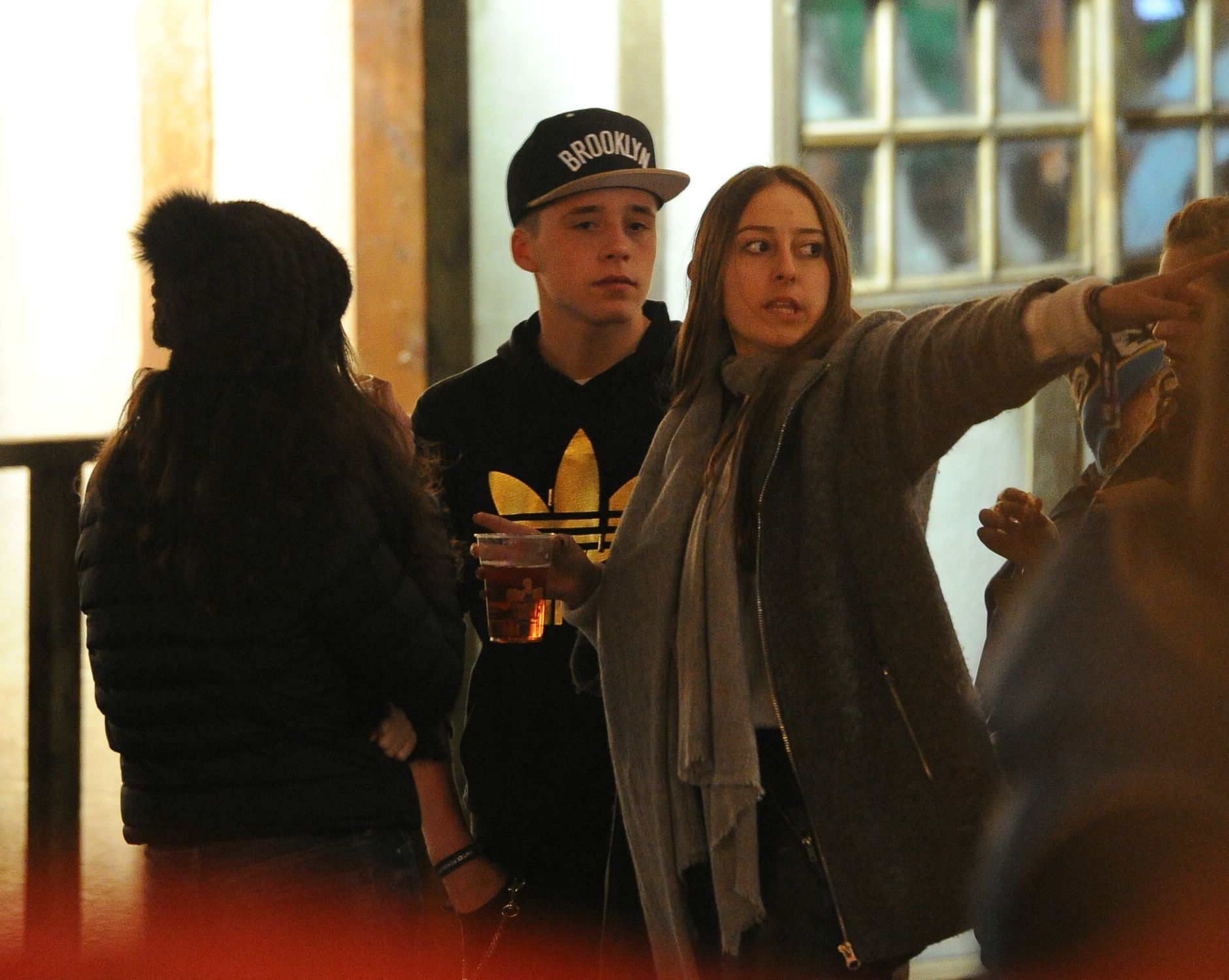 Brooklyn Beckham Is Ladies Man; Spotted Chatting with Group of Girls in Winter Wonderland
