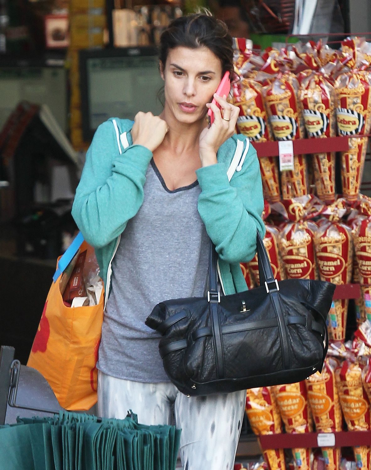 Italian actress Elisabetta Canalis stops by a local farmer's market in Los Angeles - November 19