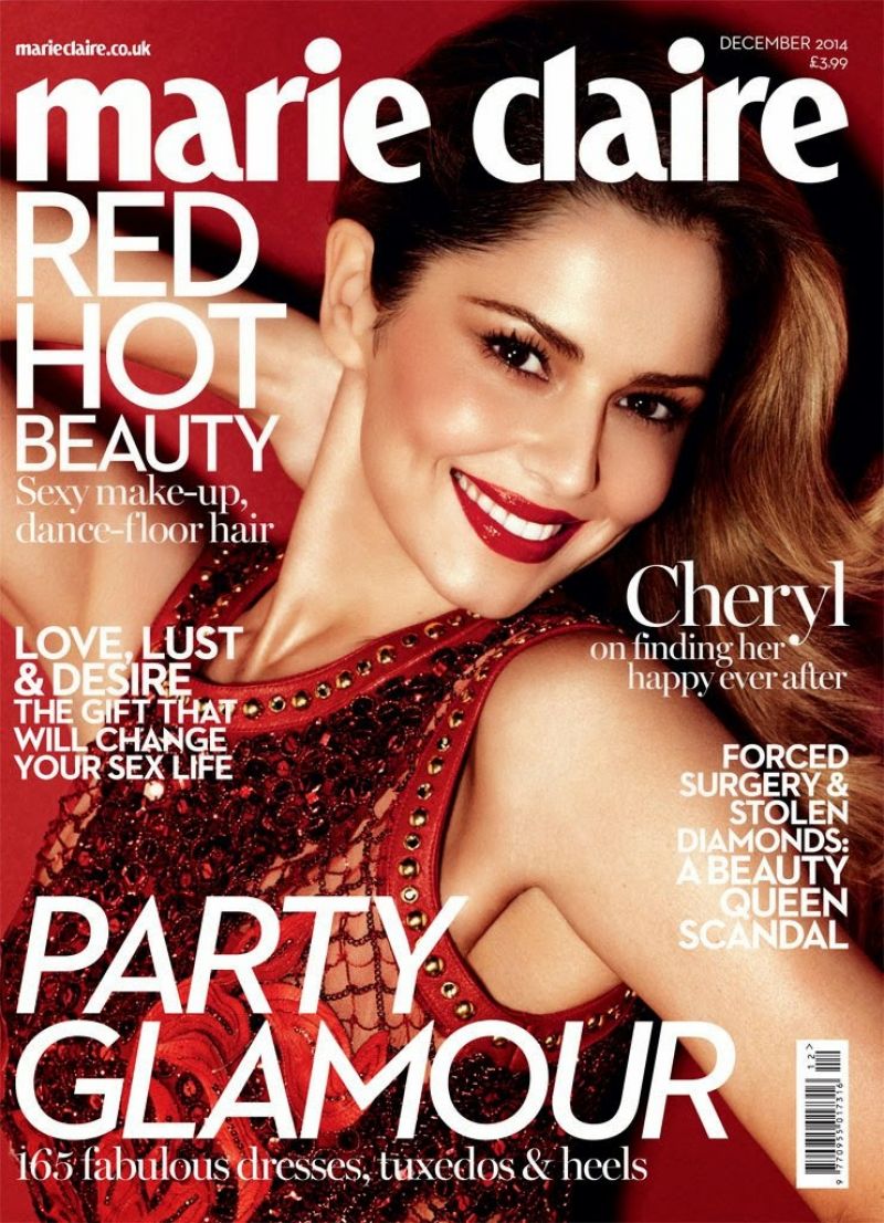 X Factor Judge Cheryl Cole Covers the December issue of Marie Claire Magazine