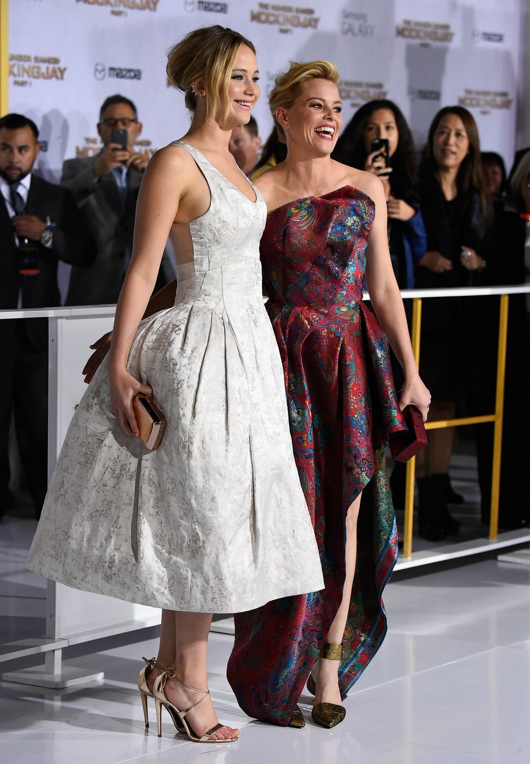 Actresses Jennifer Lawrence and Elizabeth Banks At 'The Hunger Games: Mockingjay - Part 1' LA Premiere - November 17
