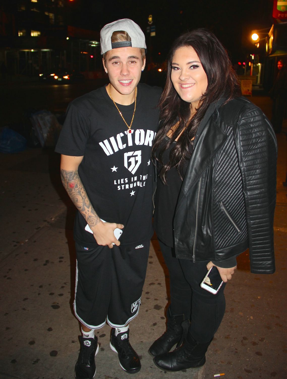 Justin Bieber Poses with Fans Outside Midtown Bible Study class - November 11