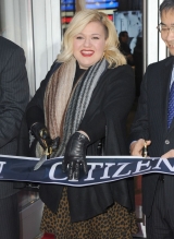 Kelly Clarkson cuts the ribbon for the Citizen Watch Company Global Flagship Store Grand Opening - November 19