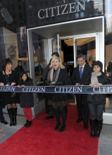 Kelly Clarkson cuts the ribbon for the Citizen Watch Company Global Flagship Store Grand Opening - November 19