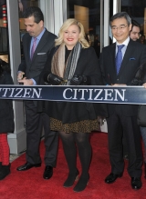 Kelly Clarkson cuts the ribbon for the Citizen Watch Company Global Flagship Store Grand Opening - November 19