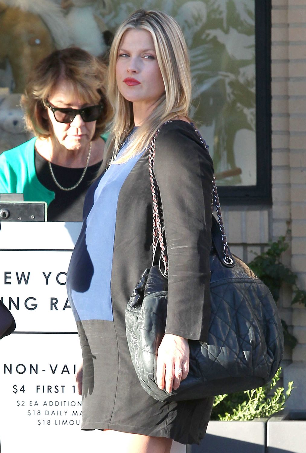Pregnant actress Ali Larter and a friend out shopping at Barneys New York in Beverly Hills, California on November 19, 2014.