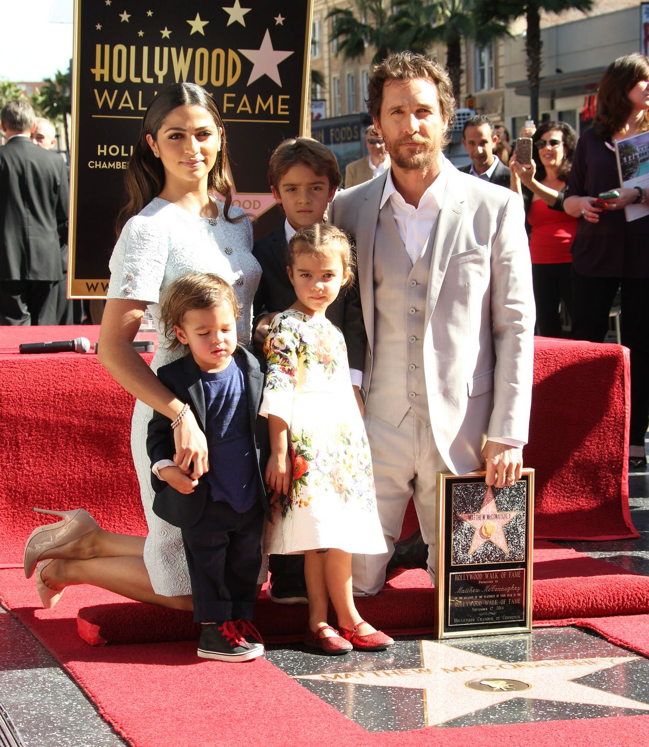 Matthew McConaughey with his family attend The Hollywood Walk Of Fame ceremony - November 17