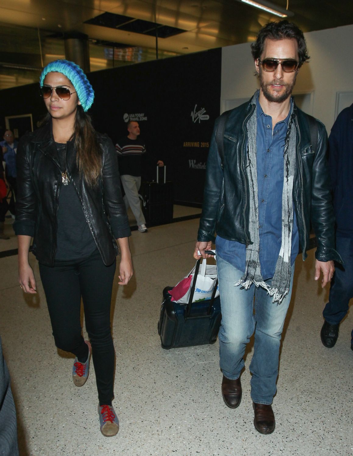 Matthew McConaughey and Camila Alves arriving at LAX - November 11