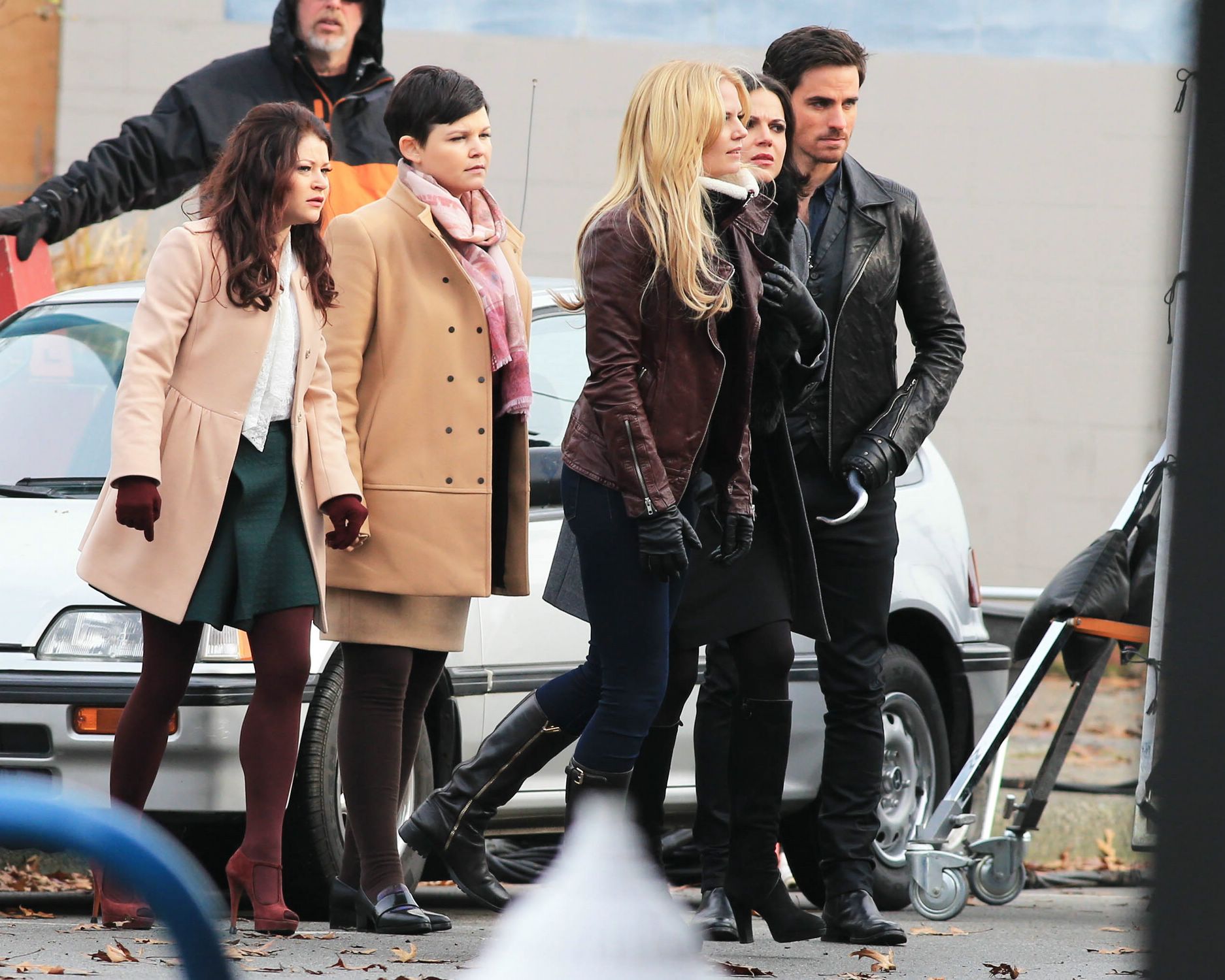 Stars Emilie de Ravin, Colin O'Donoghue, Ginnifer Goodwin film scenes for the hit TV series 'Once Upon a Time' in Steveston, Canada