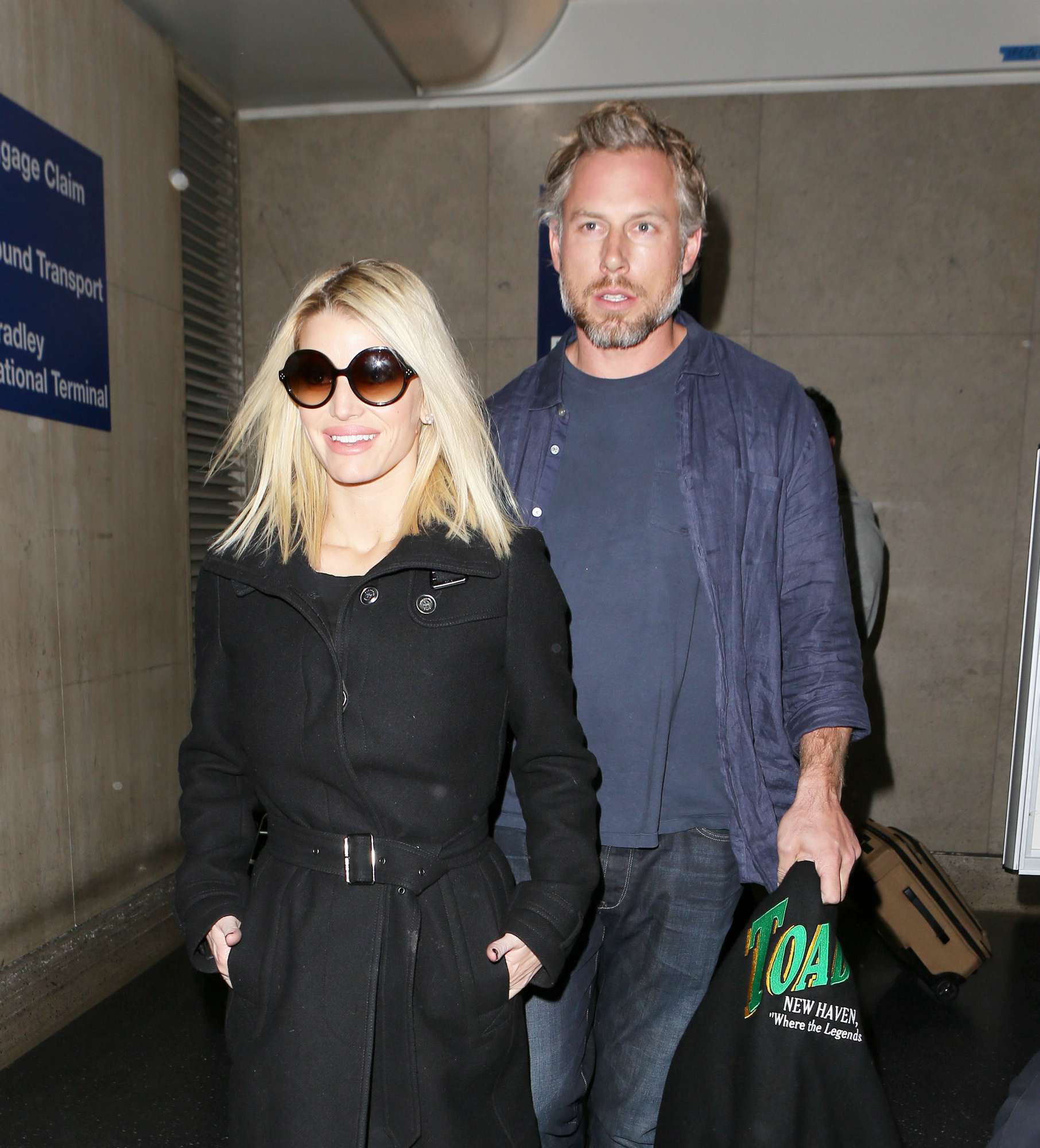 Jessica Simpson At LAX Airport With Hubby Eric Johnson - November 16