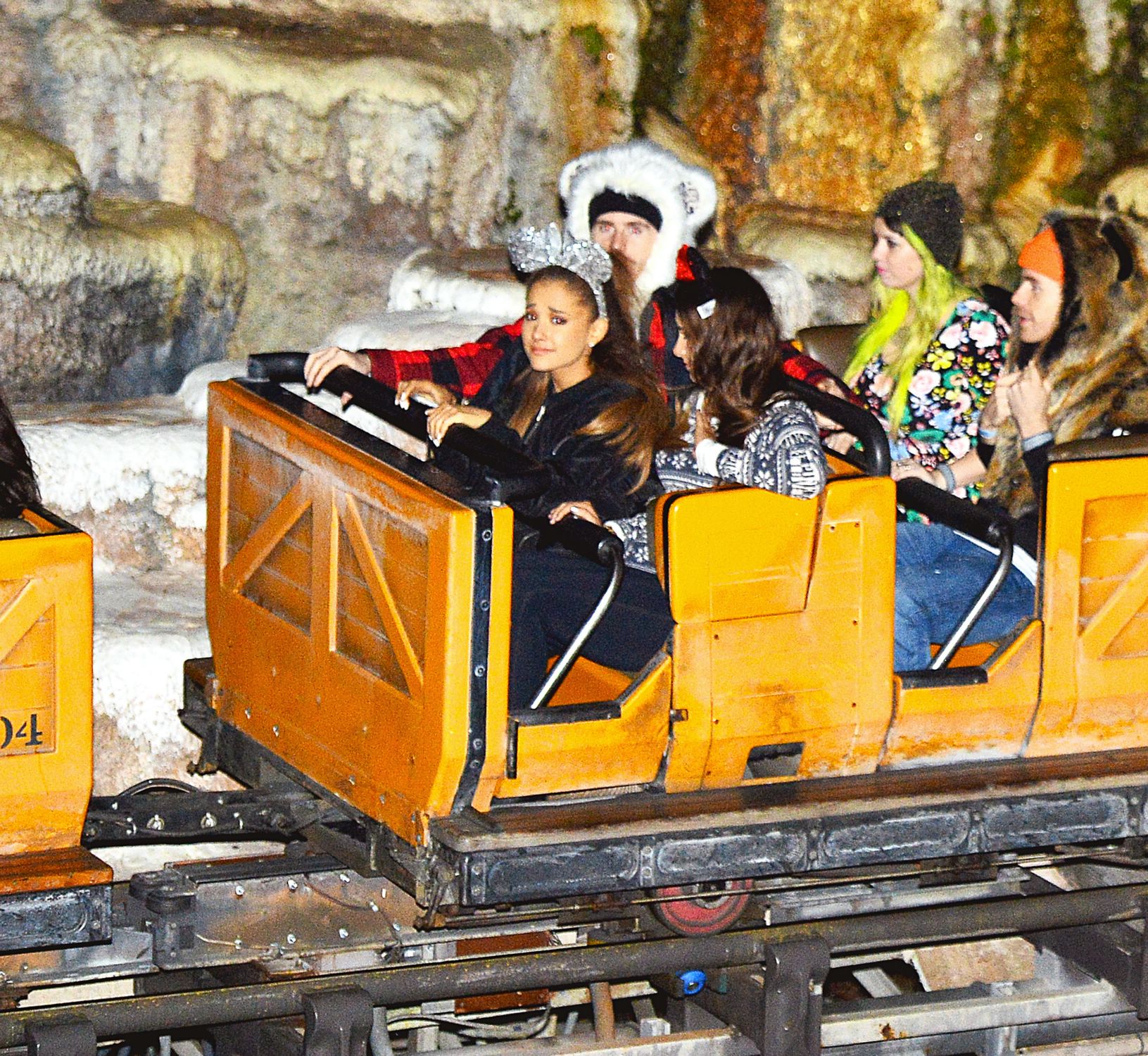 Ariana Grande enjoyed the rides at the Magic Kingdom park located in Disney World. - December 9