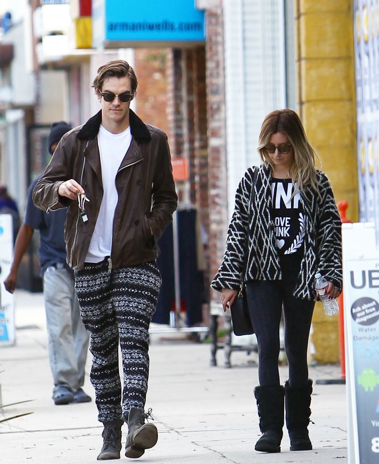 Newlyweds Ashley Tisdale and Christopher French are spotted out and about in Studio City, California on December 14, 2014.