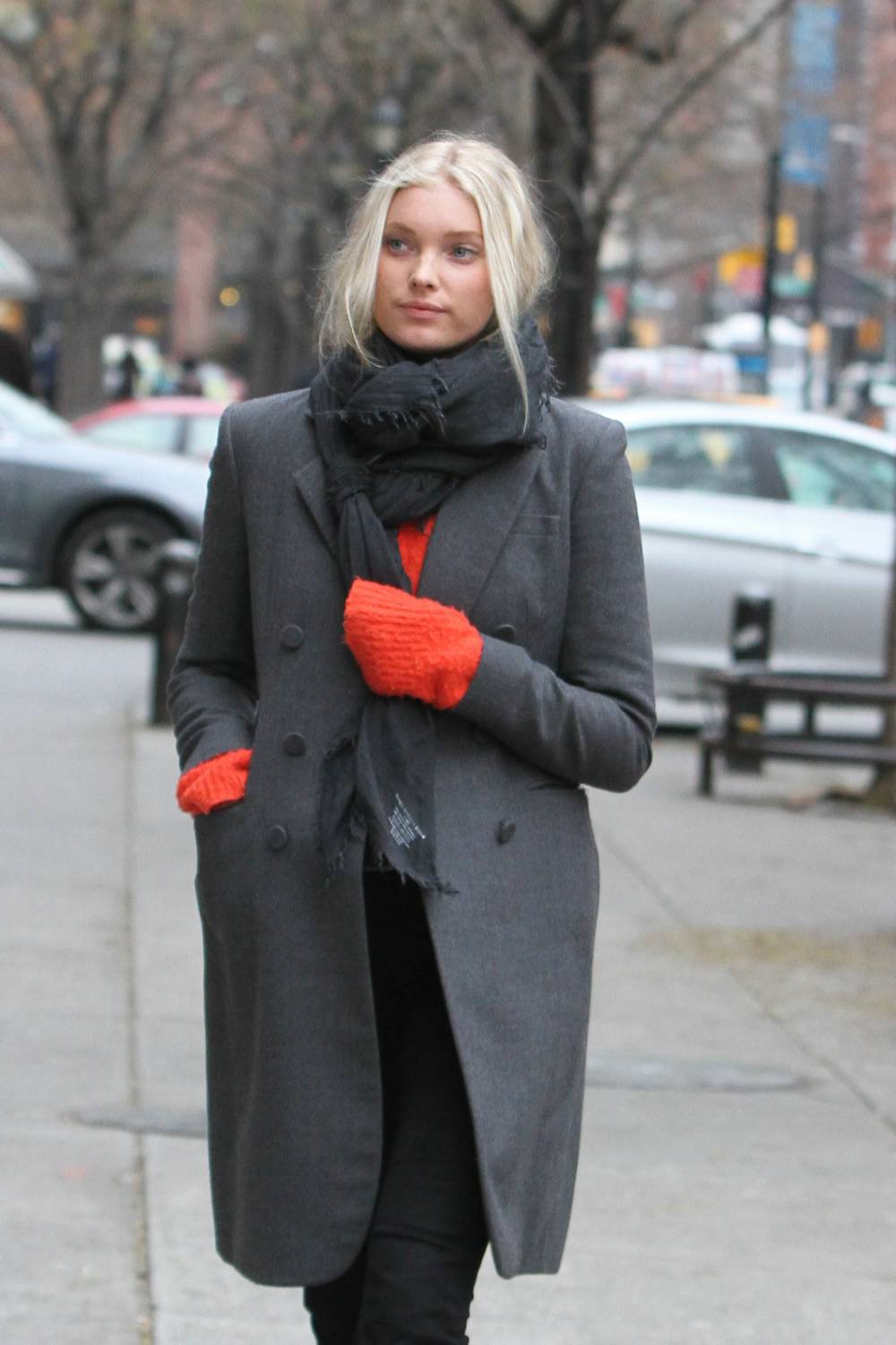 Elsa Hosk Strolling in Soho with Friend in New York on December 8, 2014.
