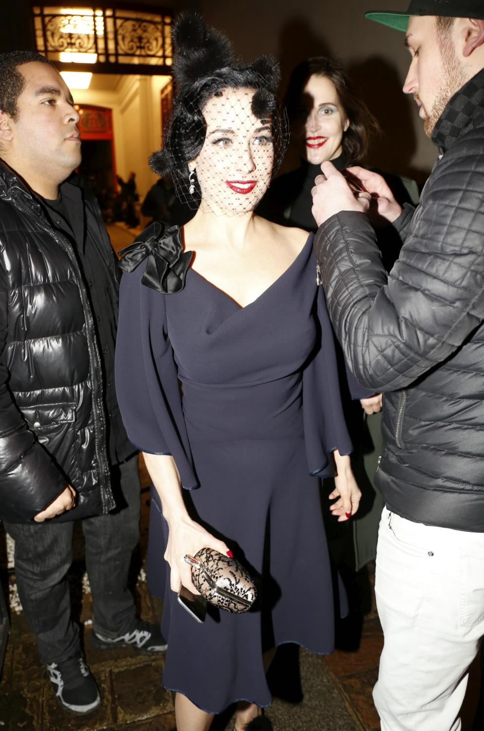Dita von Teese at Paris Fashion Week Haute-Couture Spring/Summer 2015 - January 26