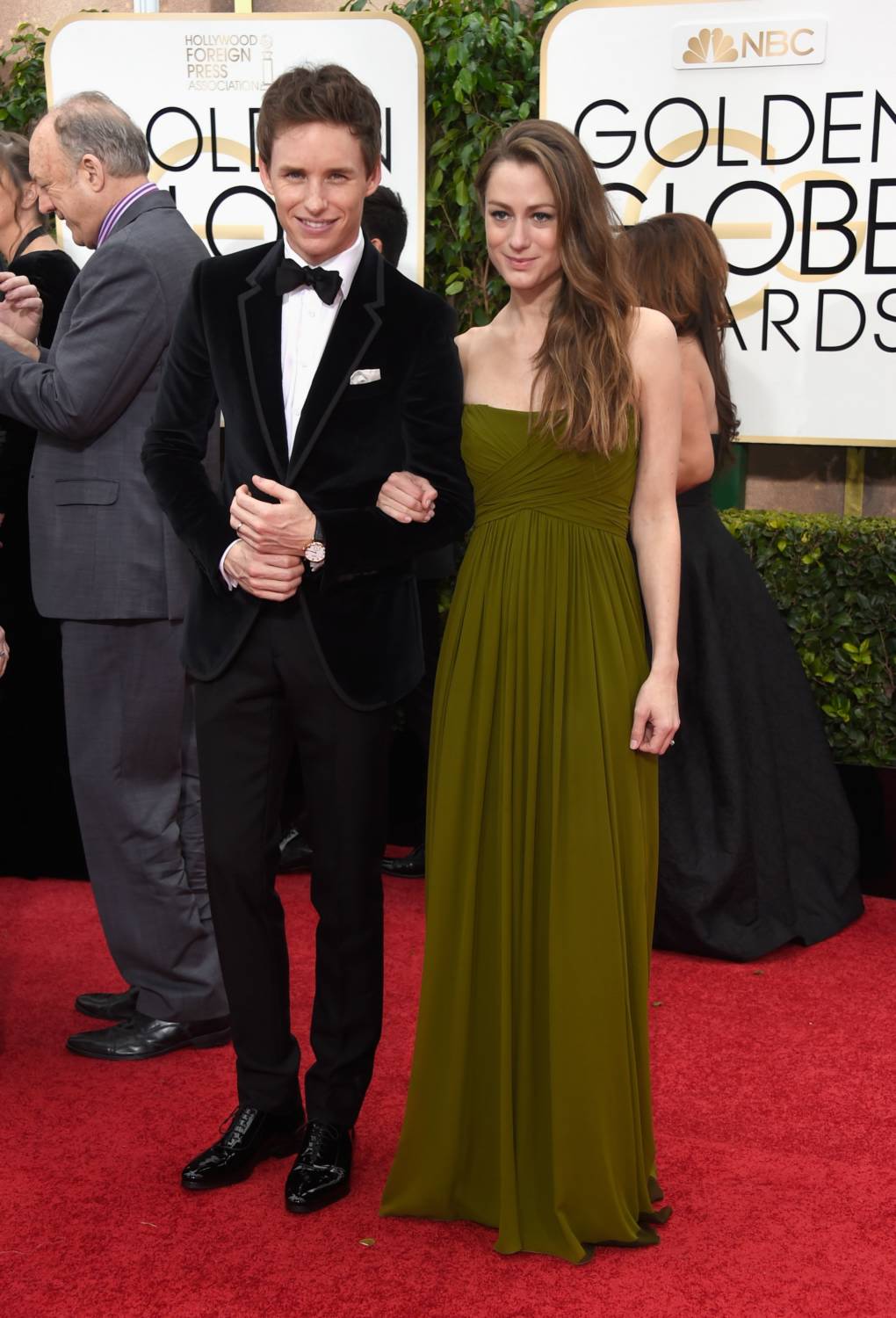 Eddie Redmayne and wife Hannah Bagshawe at 72nd Annual Golden Globe Awards - January 11