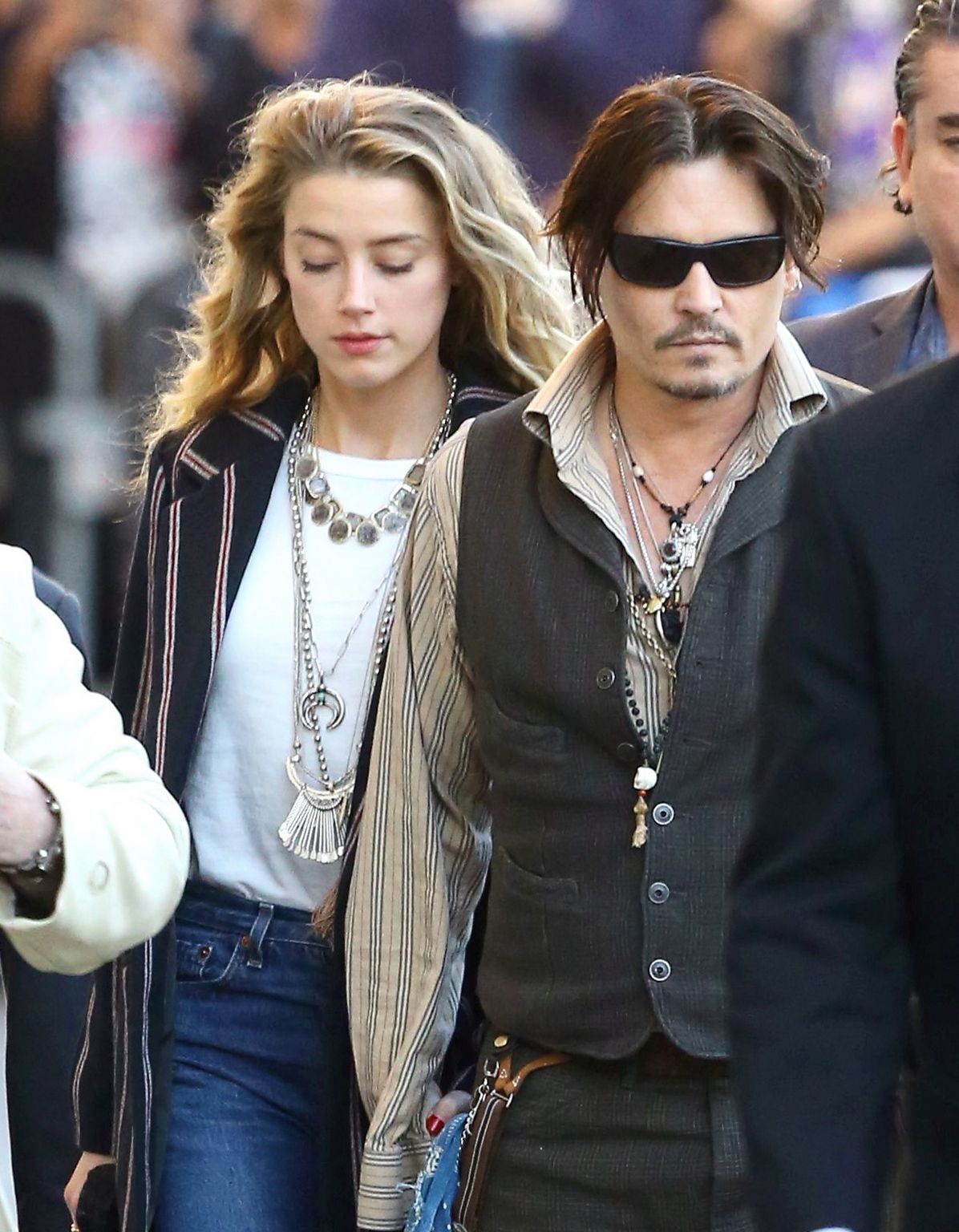 Johnny Depp and Amber Heard Leaves Jimmy Kimmel Show - January 15