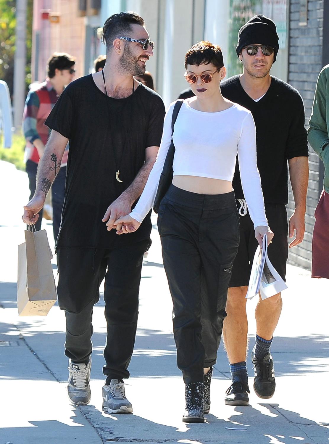 Rose McGowan and Davey Detail Shopping Date in CA - January 17