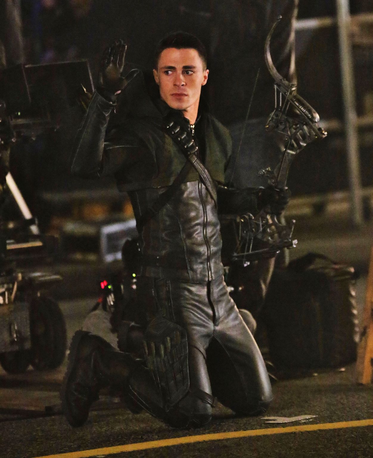Colton Haynes and Paul Blackthorne Film 'Arrow' in Vancouver, Canada - February 10