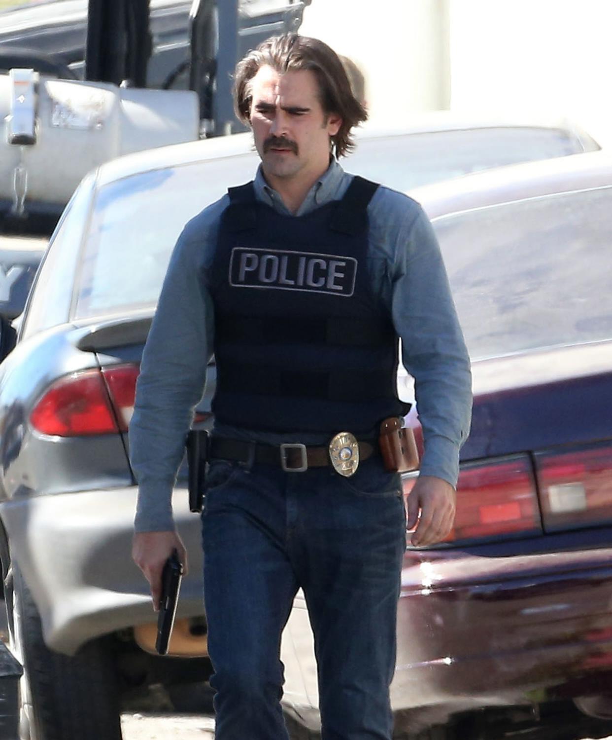 Colin Farrell and Rachel McAdams Filming 'True Detective' - February 12