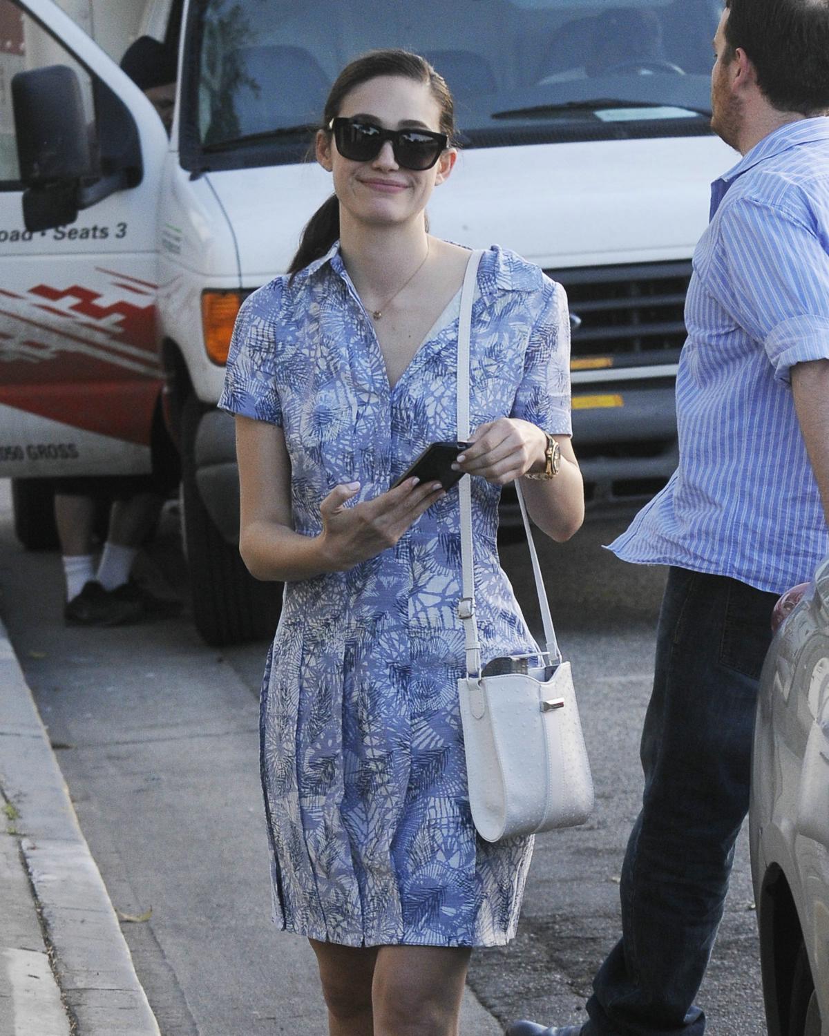 Emmy Rossum Shops at Armani Exchange - March 13