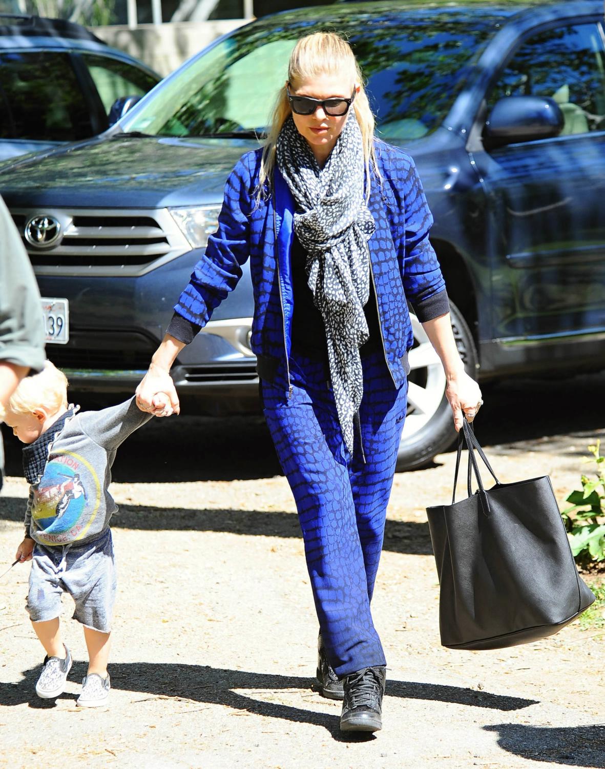Fergie & Son Axl Leaving A Park in Brentwood - March 13