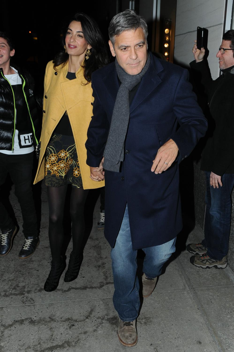 George Clooney and his wife Amal Clooney Out For Dinner in NYC - March 7