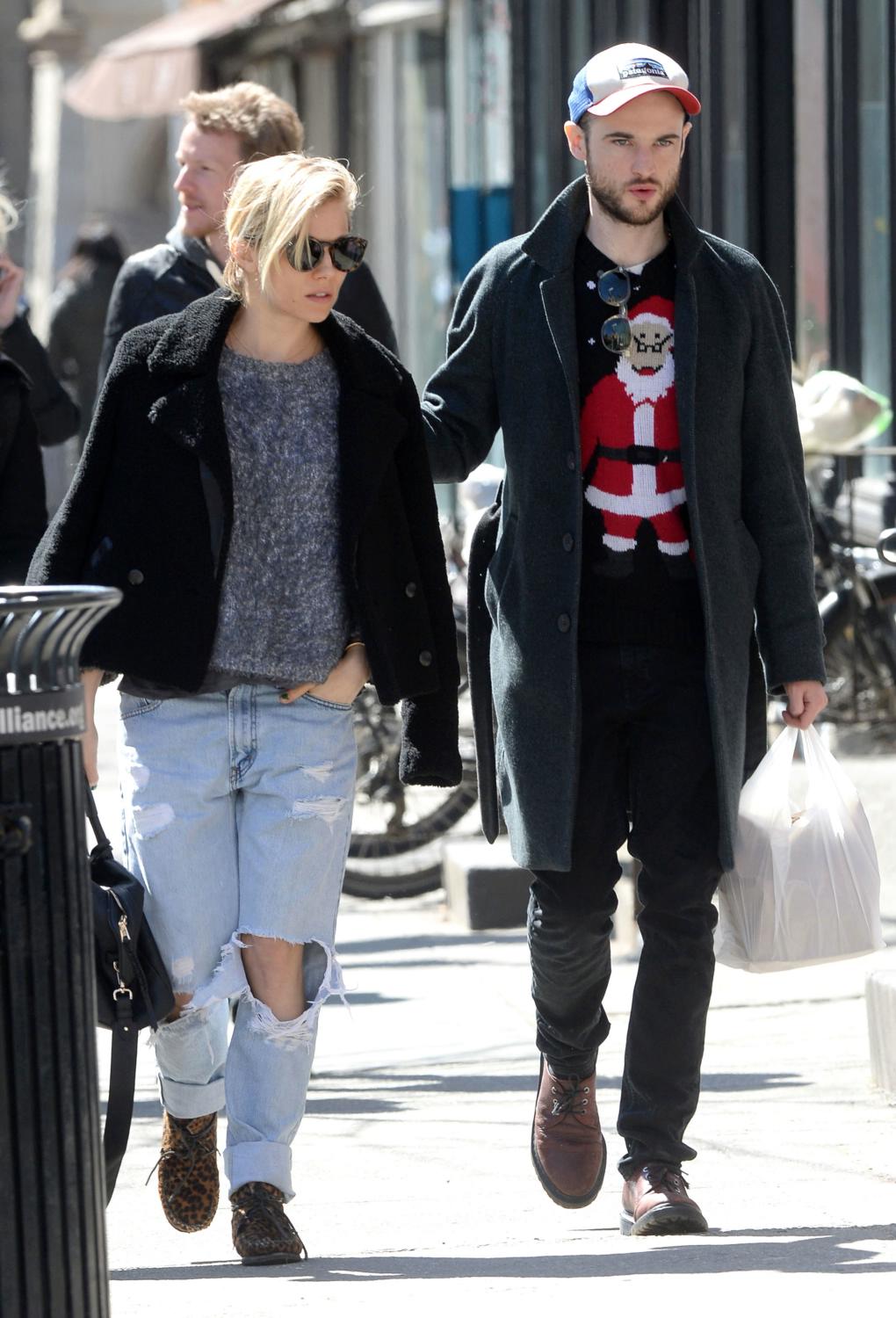 Sienna Miller with Daughter and Husband in West Village - March 23