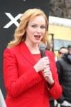 Christina Hendricks Looks Red Hot at Jagaur Auto Show - March 31